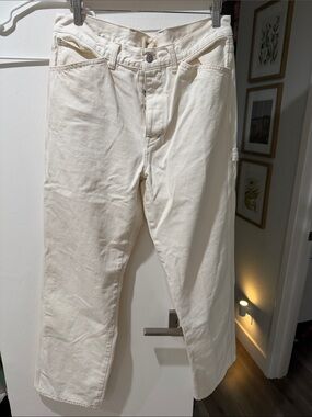 Madewell Cream Carpenter Jeans low slung straight